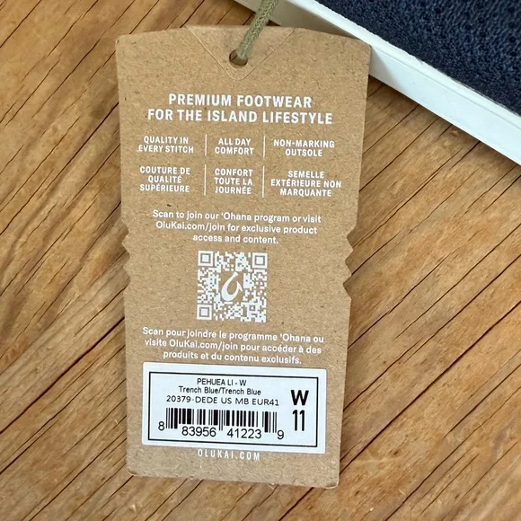 NWT Olukai Pehuea Li Lightweight Tennis Shoes Blue Sneakers Navy Blue Women’s 11 - Picture 6 of 9